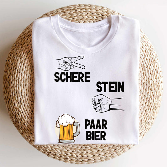 Bügelbild: Schere Stein Paar Bier inkl. Anleitung