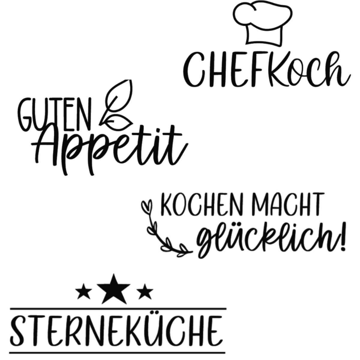 4 Bügelbilder im Bundle: Kochen inkl. Anleitung