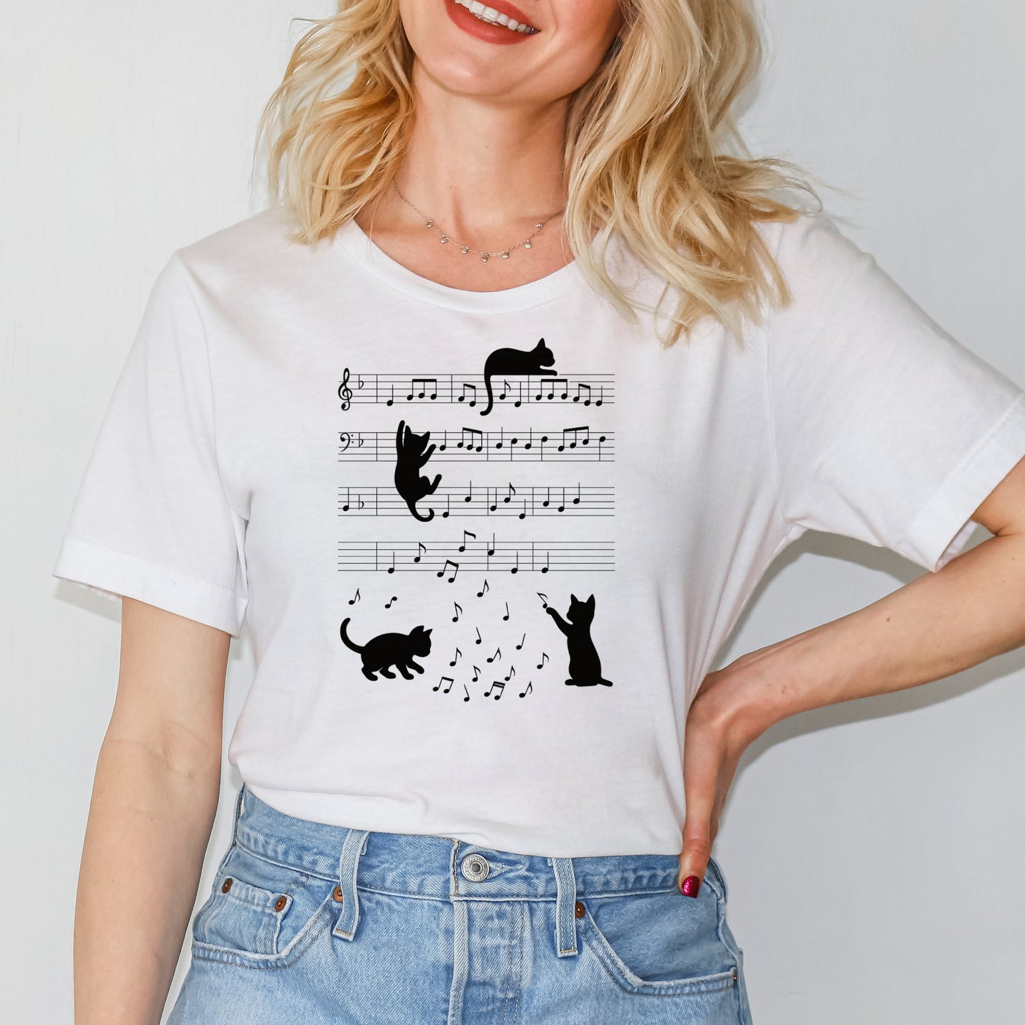 Bügelbild: Noten Katzen inkl. Anleitung