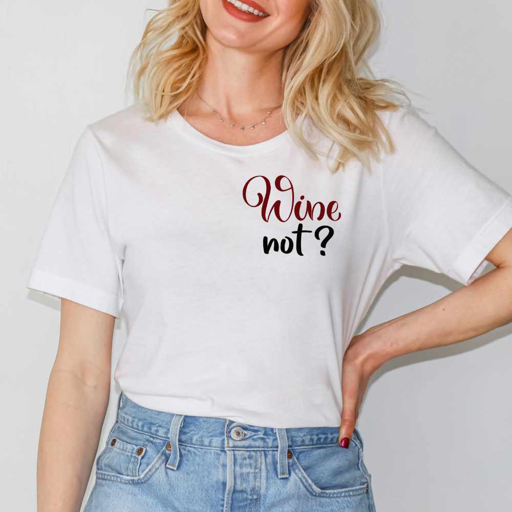 2x Bügelbild: Wine not? inkl. Anleitung