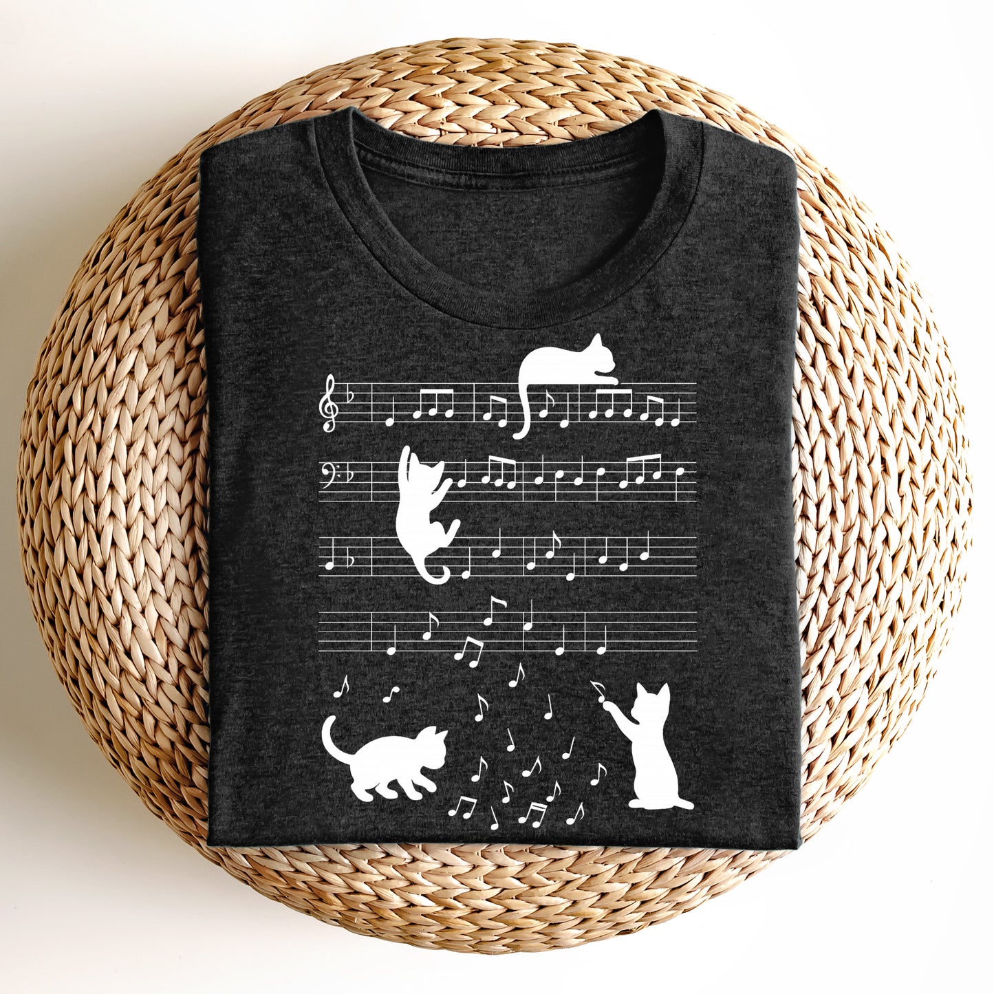 Bügelbild: Noten Katzen inkl. Anleitung