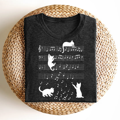 Bügelbild: Noten Katzen inkl. Anleitung