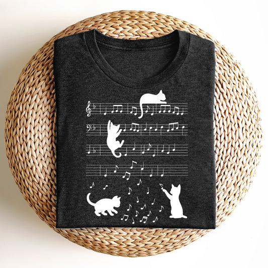 Bügelbild: Noten Katzen inkl. Anleitung