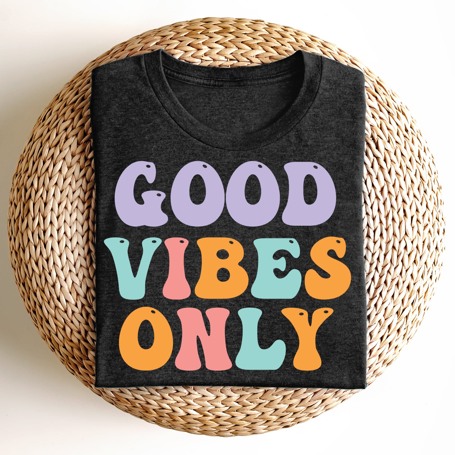 Bügelbild: Good Vibes Only inkl. Anleitung