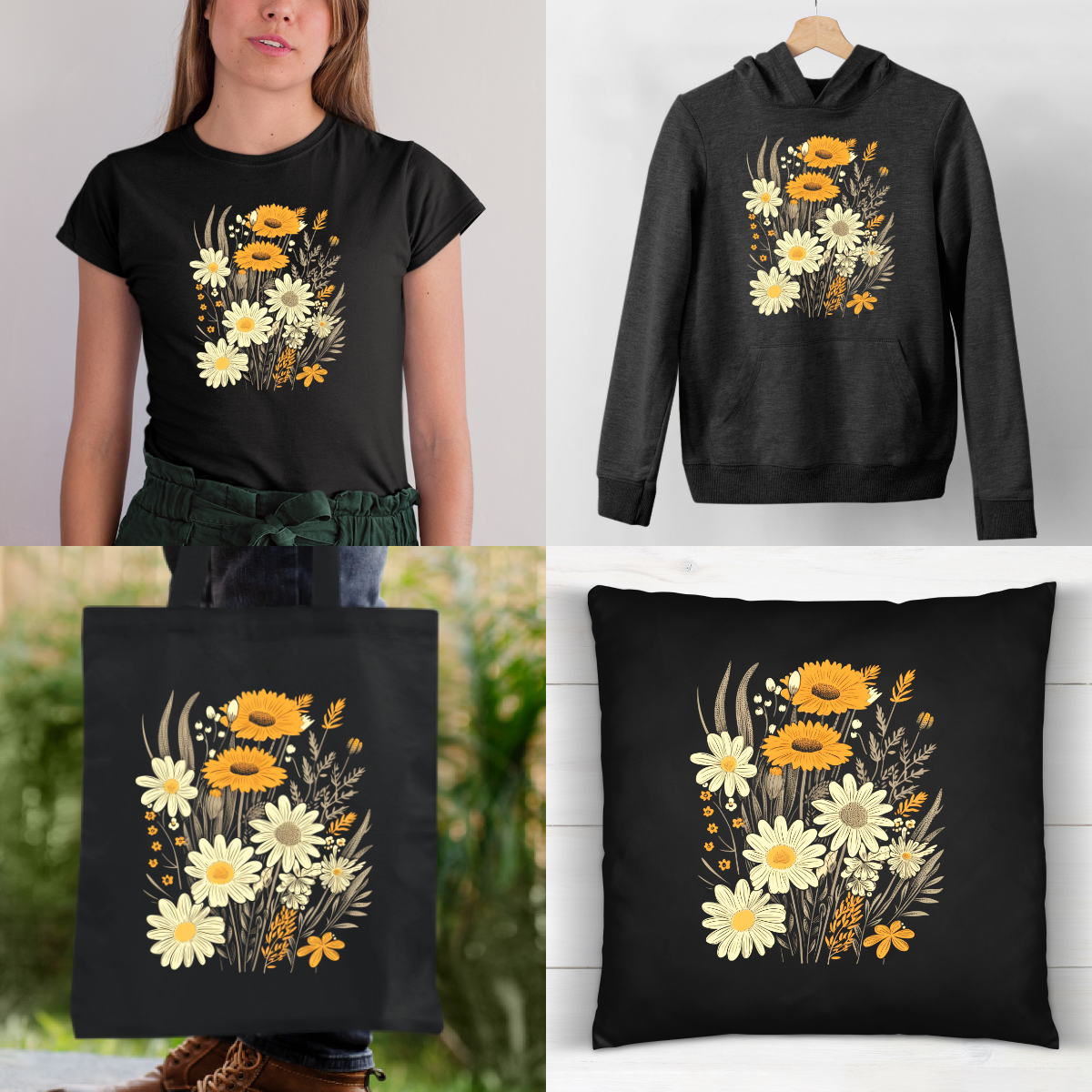 Bügelbild: Blumen - Flowers inkl. Anleitung