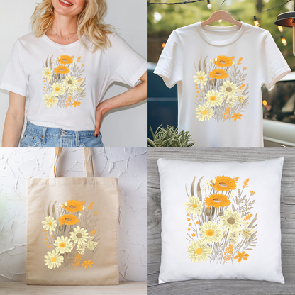 Bügelbild: Blumen - Flowers inkl. Anleitung