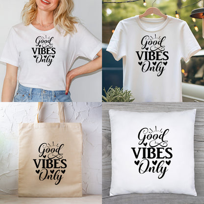 Bügelbild: Good Vibes Only inkl. Anleitung