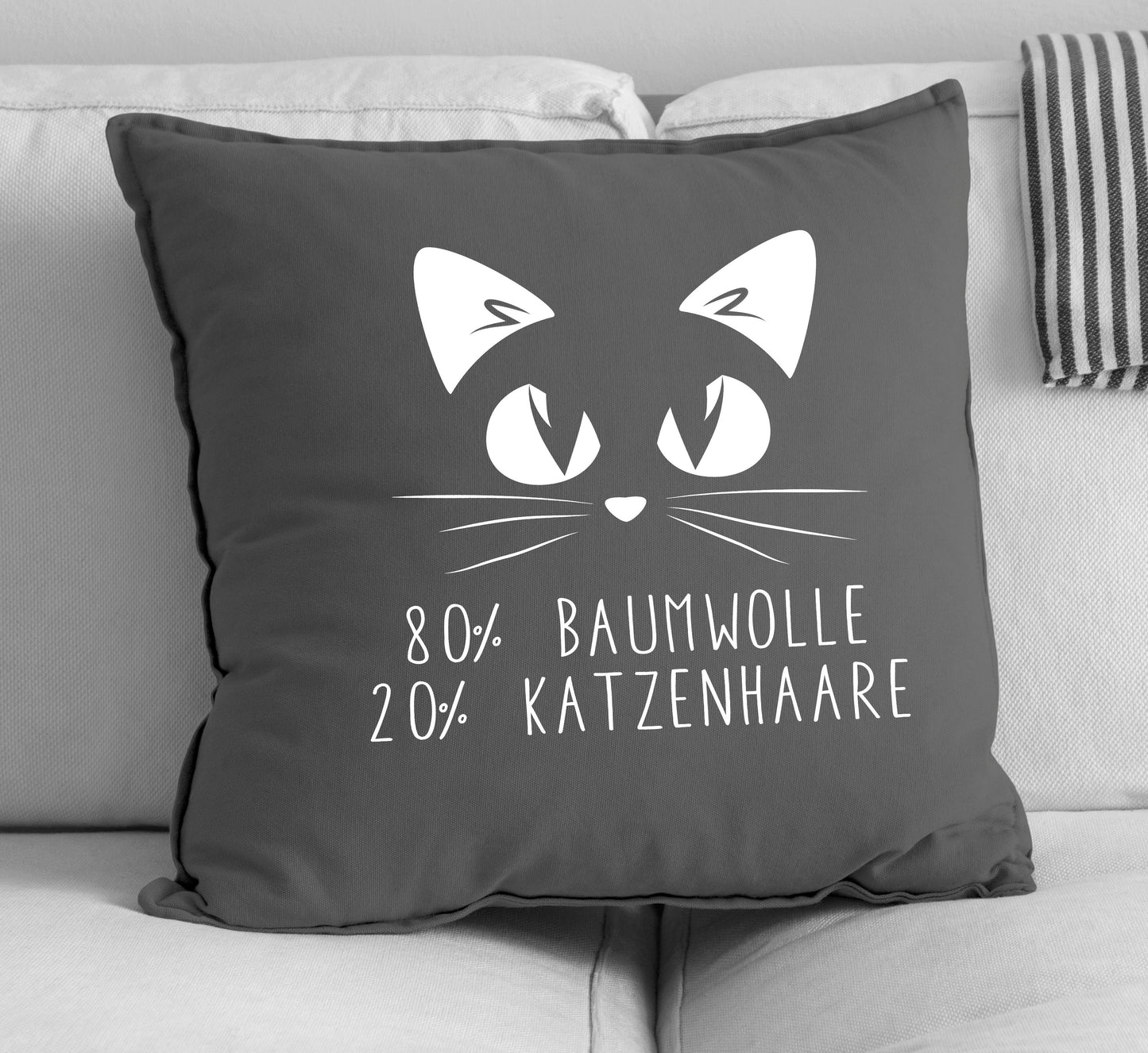 Bügelbild: 80 % Baumwolle 20 % Katzenhaare inkl. Anleitung