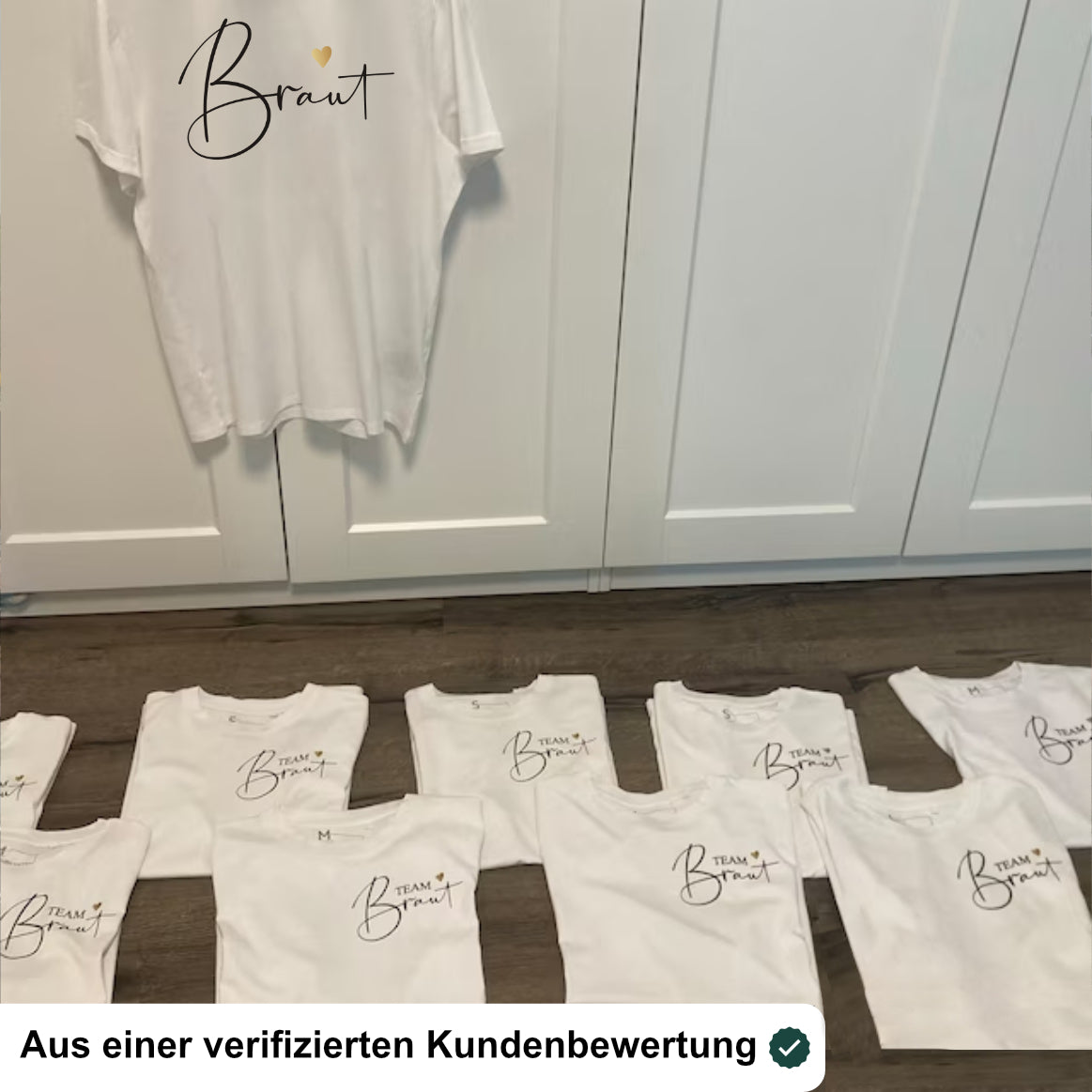 Bügelbild: Team Braut + Herz inkl. Anleitung