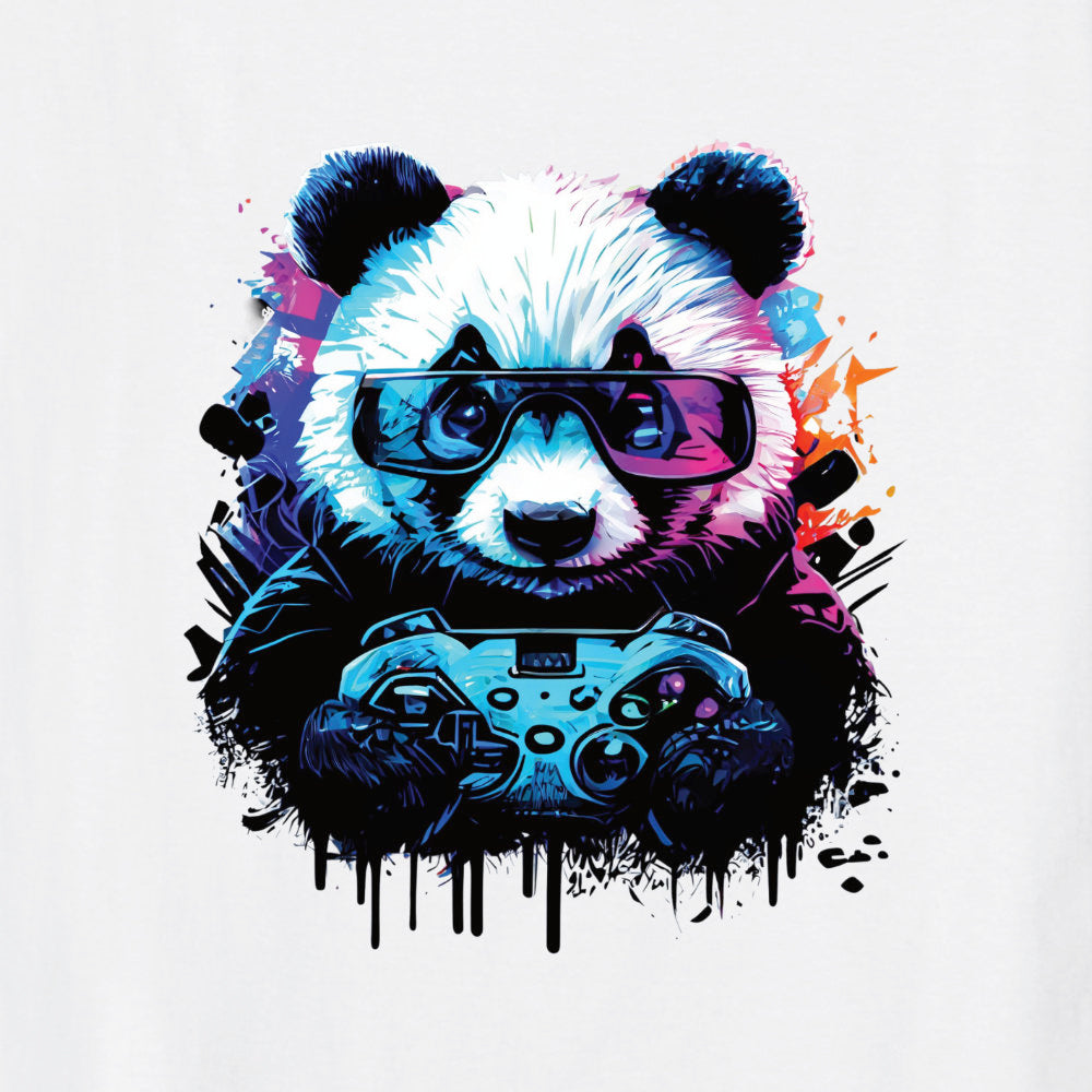 Bügelbild: Gaming Panda inkl. Anleitung