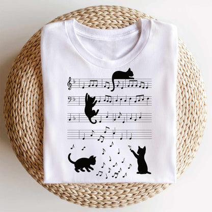 Bügelbild: Noten Katzen inkl. Anleitung