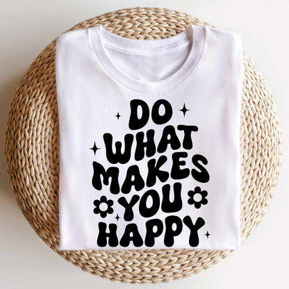 Bügelbild: Do What Makes You Happy inkl. Anleitung