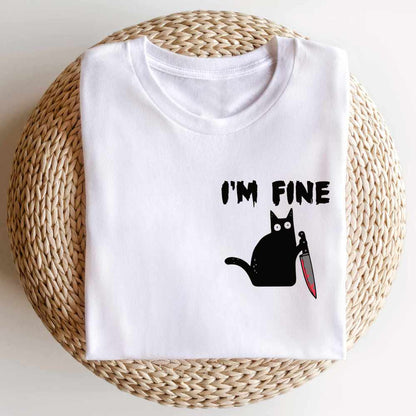 Bügelbild: I'm Fine Katze inkl. Anleitung