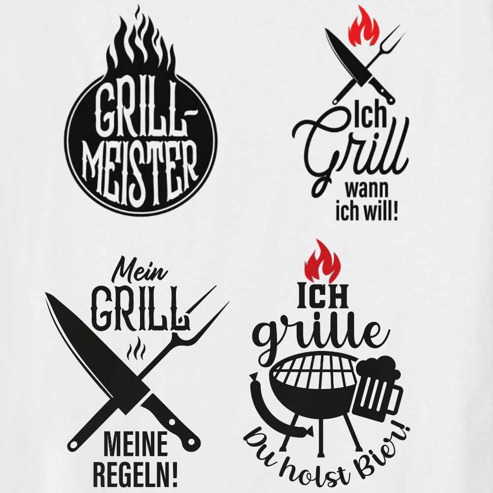 4 Bügelbilder im Bundle: Grillen inkl. Anleitung