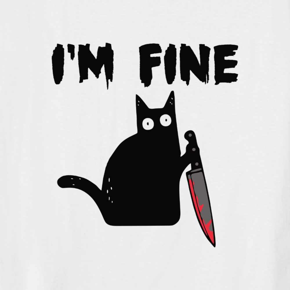 Bügelbild: I'm Fine Katze inkl. Anleitung