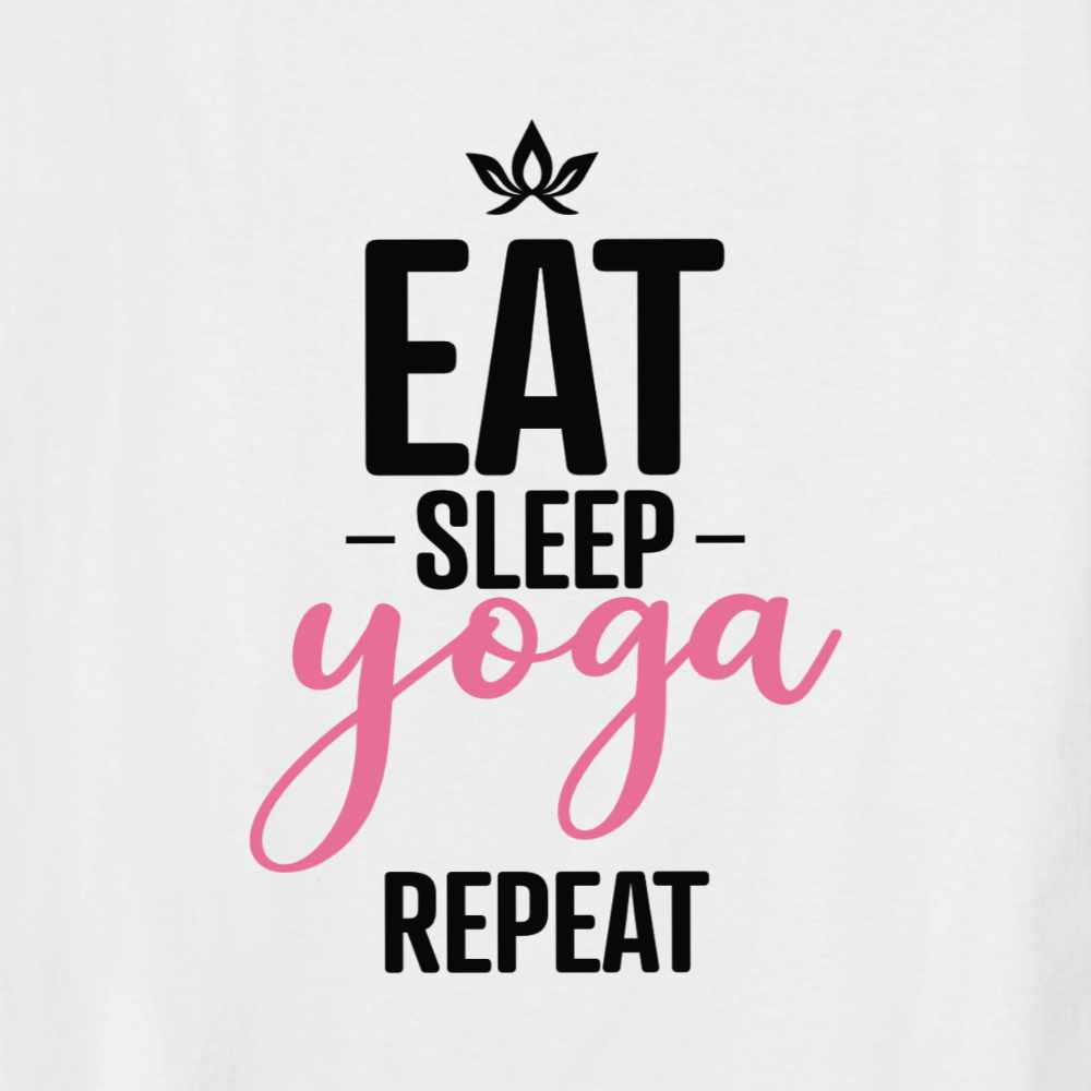 2x Bügelbild: Eat Sleep Yoga Repeat inkl. Anleitung