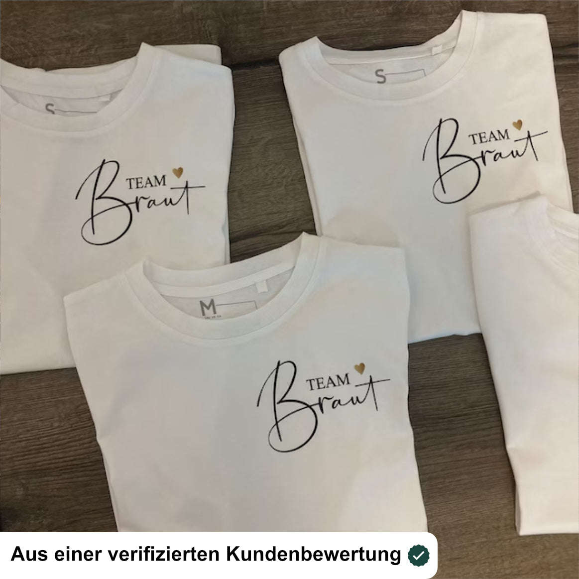 Bügelbild: Team Braut + Herz inkl. Anleitung