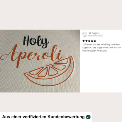 Bügelbild: Holy Aperoli inkl. Anleitung