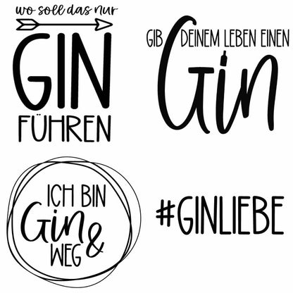 4 Bügelbilder im Bundle: GIN inkl. Anleitung