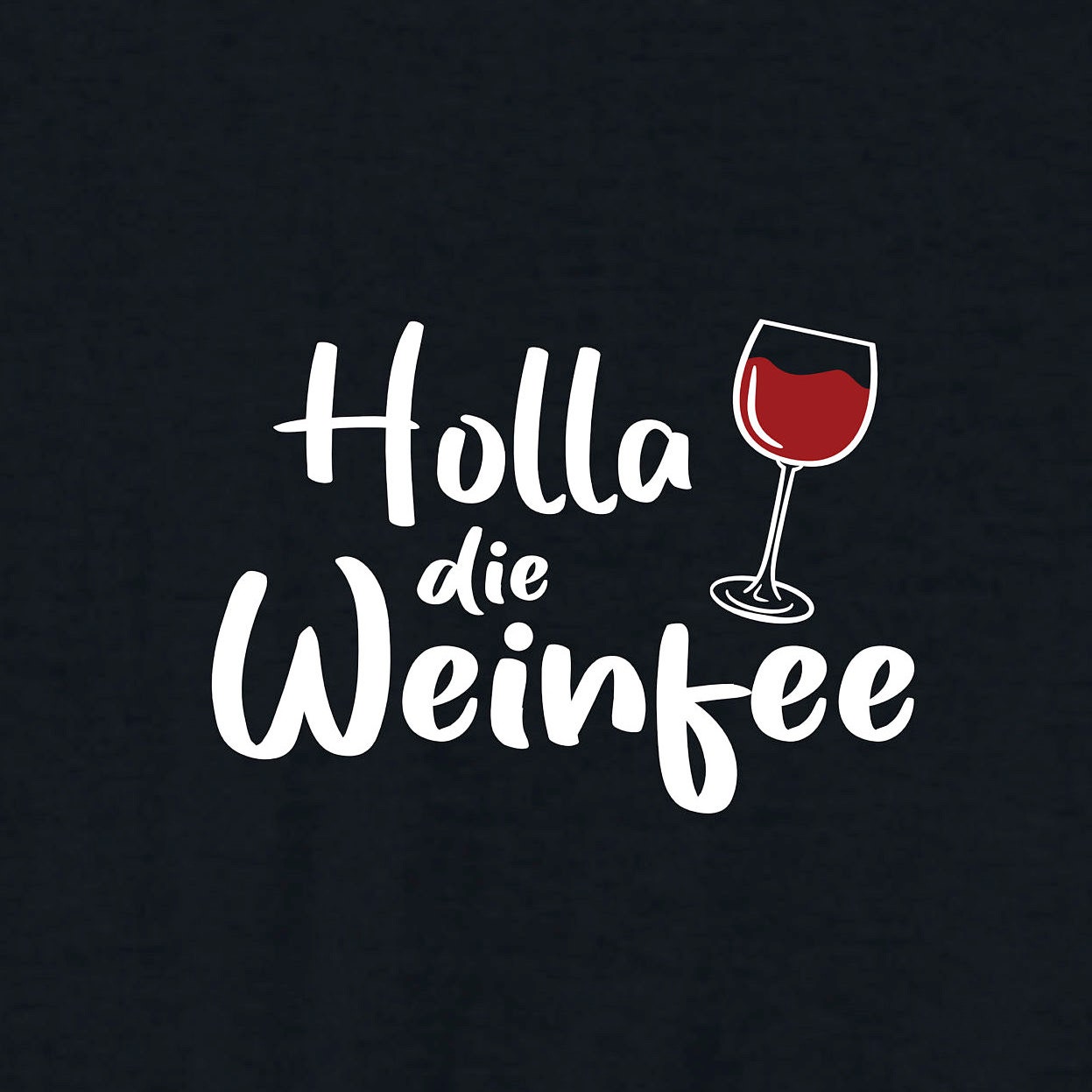 2x Bügelbild: Holla die Weinfee mit Glas inkl. Anleitung